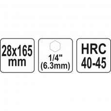 Burghiu spiralat 28x165 mm cu prindere 1/4" h..